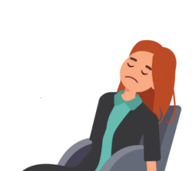 Pregnant person sleeping in chair
